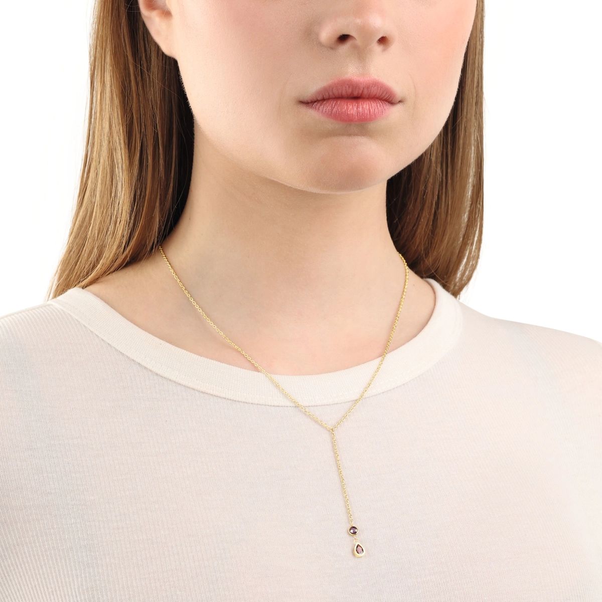 Elegante Y-Kette mit Zirkonia