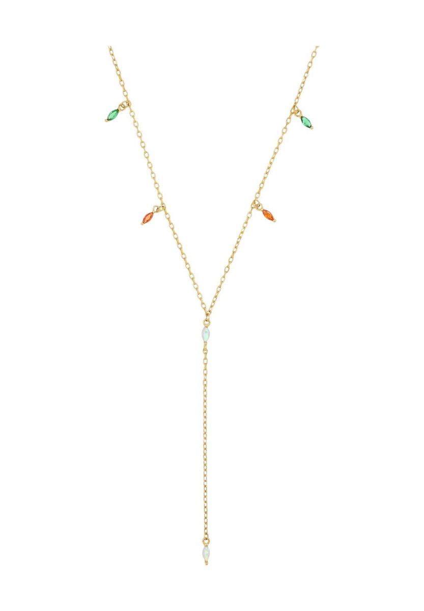 Zierliche Y-Kette mit Schmucksteinen