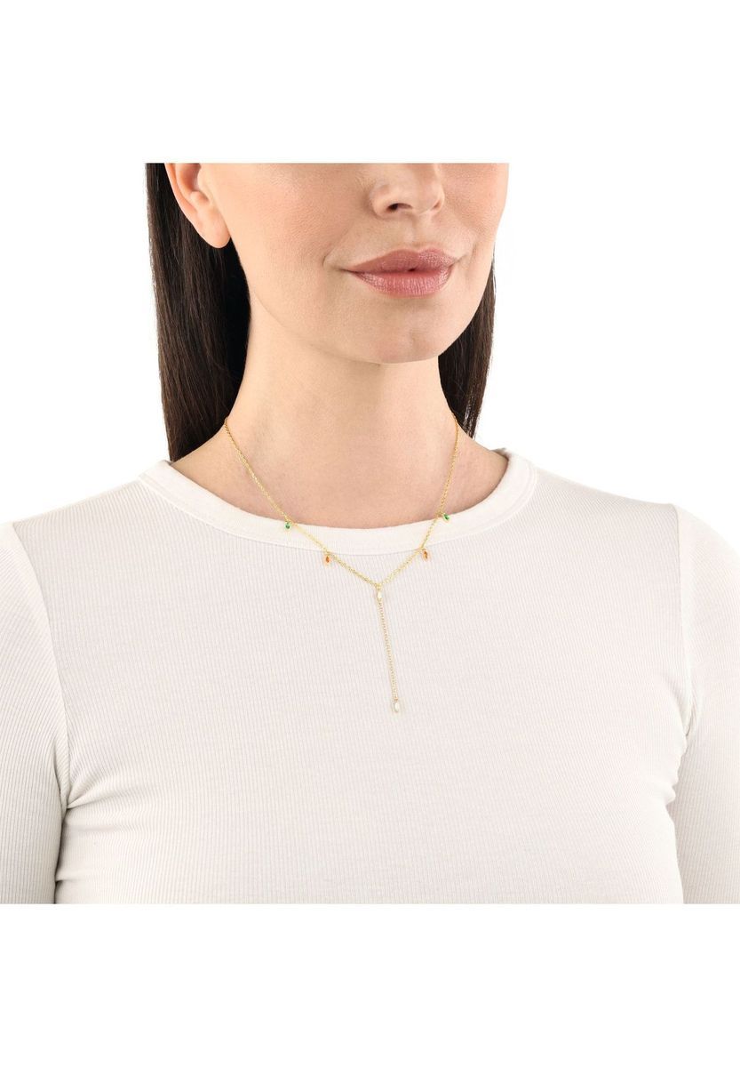 Zierliche Y-Kette mit Schmucksteinen