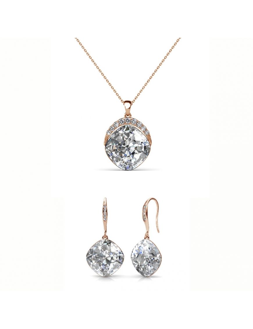 Elegantes Kristall-Anhänger und Ohrring-Set