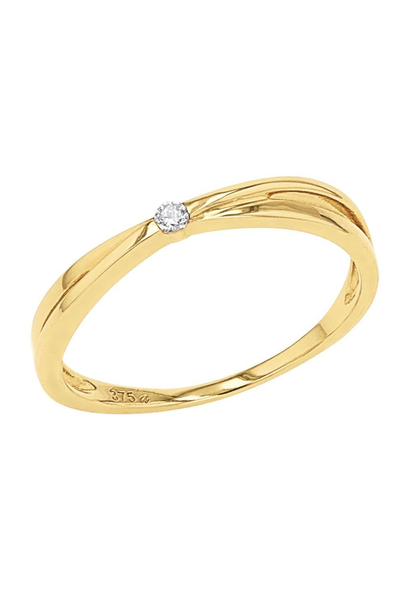 Eleganter Solitär Bypass-Ring