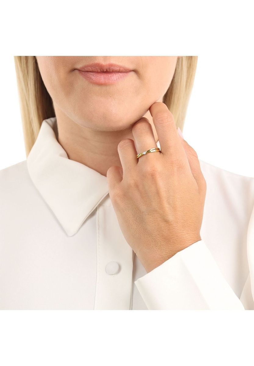 Eleganter Solitär Bypass-Ring