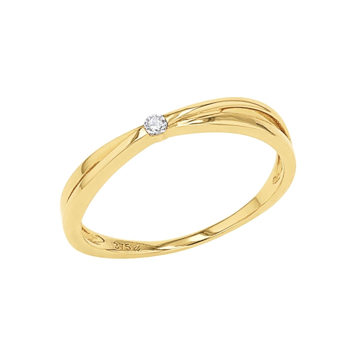 Eleganter Solitär Bypass-Ring