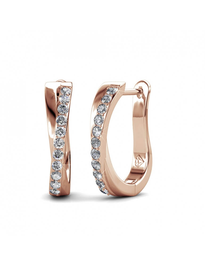 Criss-Cross Kristall Pave Creolen