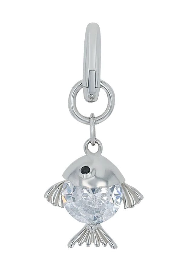Fisch-Charm mit Zirkonia-Anhänger
