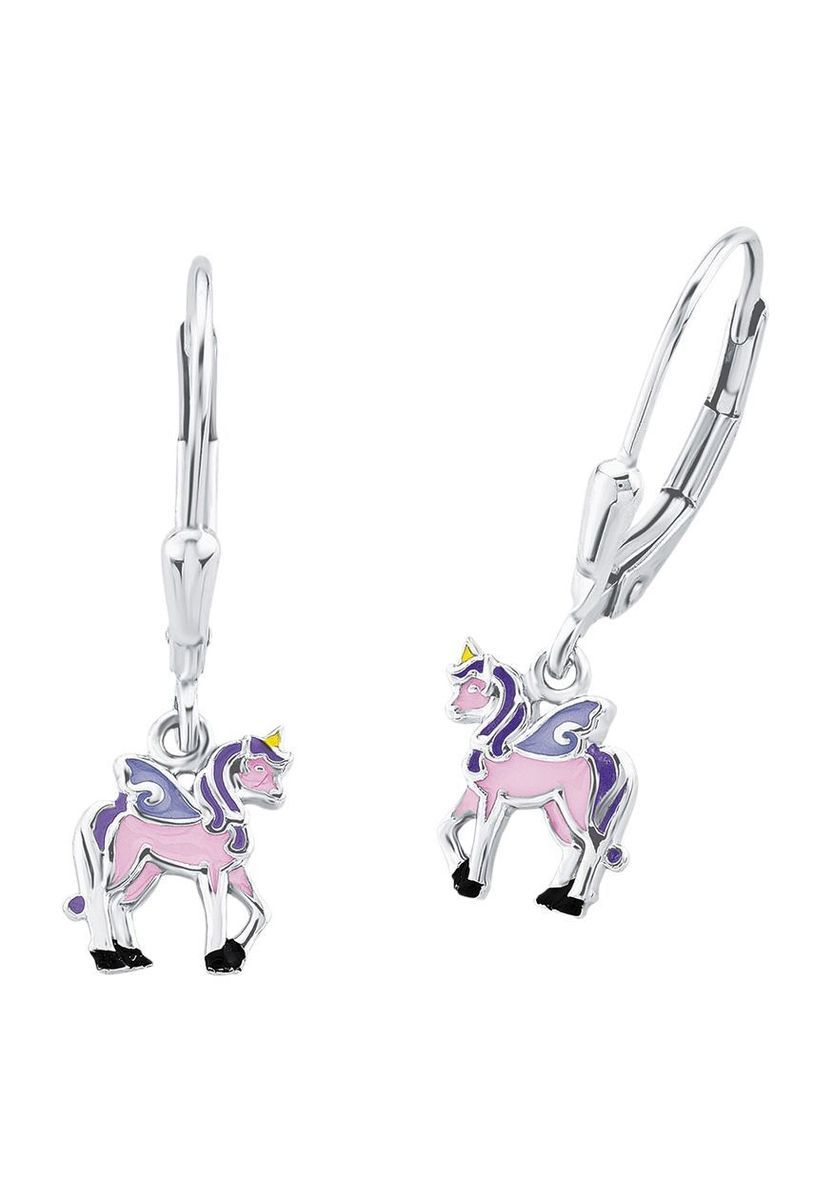 Emaille Einhorn Brisur-Ohrhänger