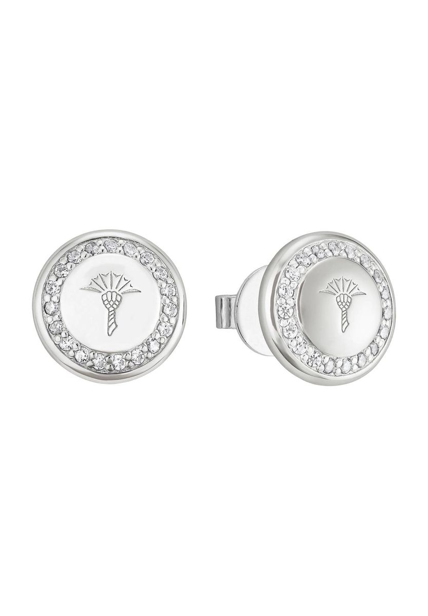 Runde Kornblumen Zirkonia Ohrstecker