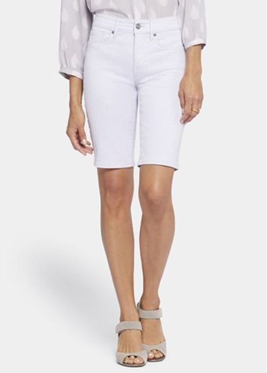 Klassische Bermuda-Jeansshorts mit hohem Bund