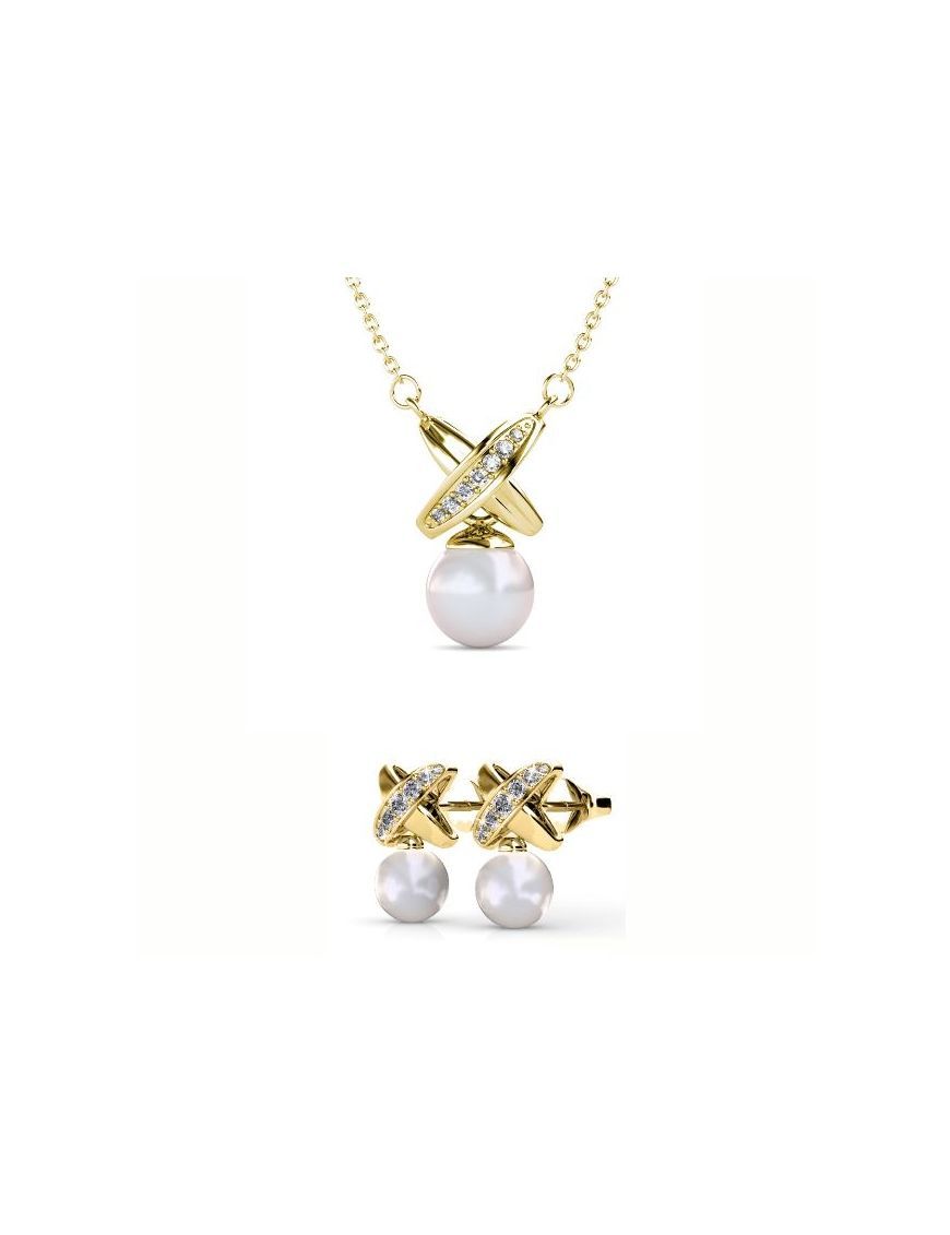 Modernes X-Design Perlen-Schmuckset