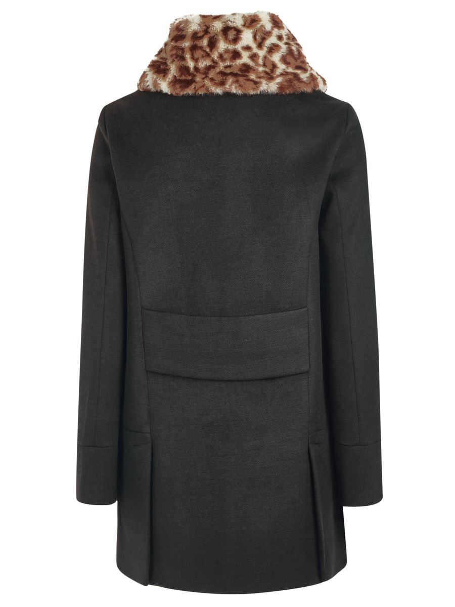 Eleganter Kurzmantel mit Kunstfellkragen