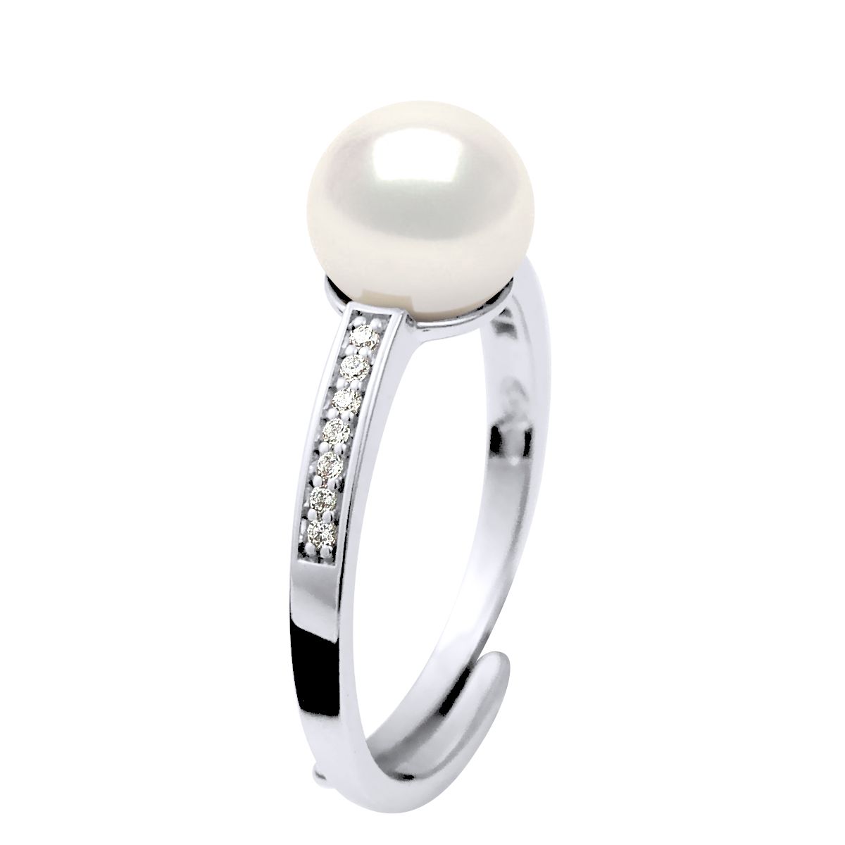 Eleganter Silberring mit Süßwasserperle