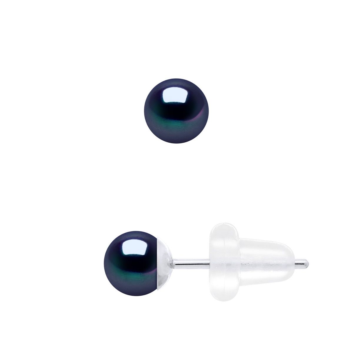 Elegante Ohrstecker mit schwarzen Perlen