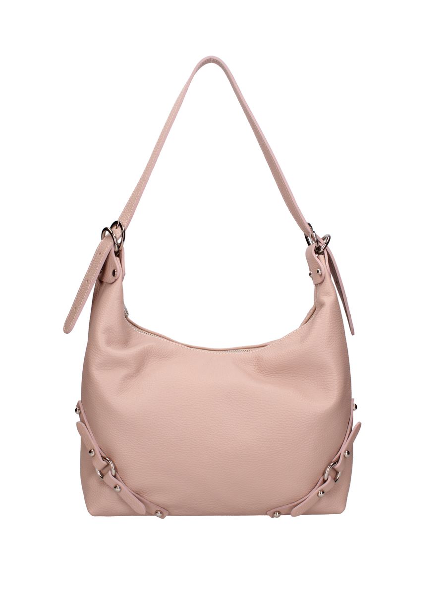 Hobo-Schultertasche aus genarbtem Leder