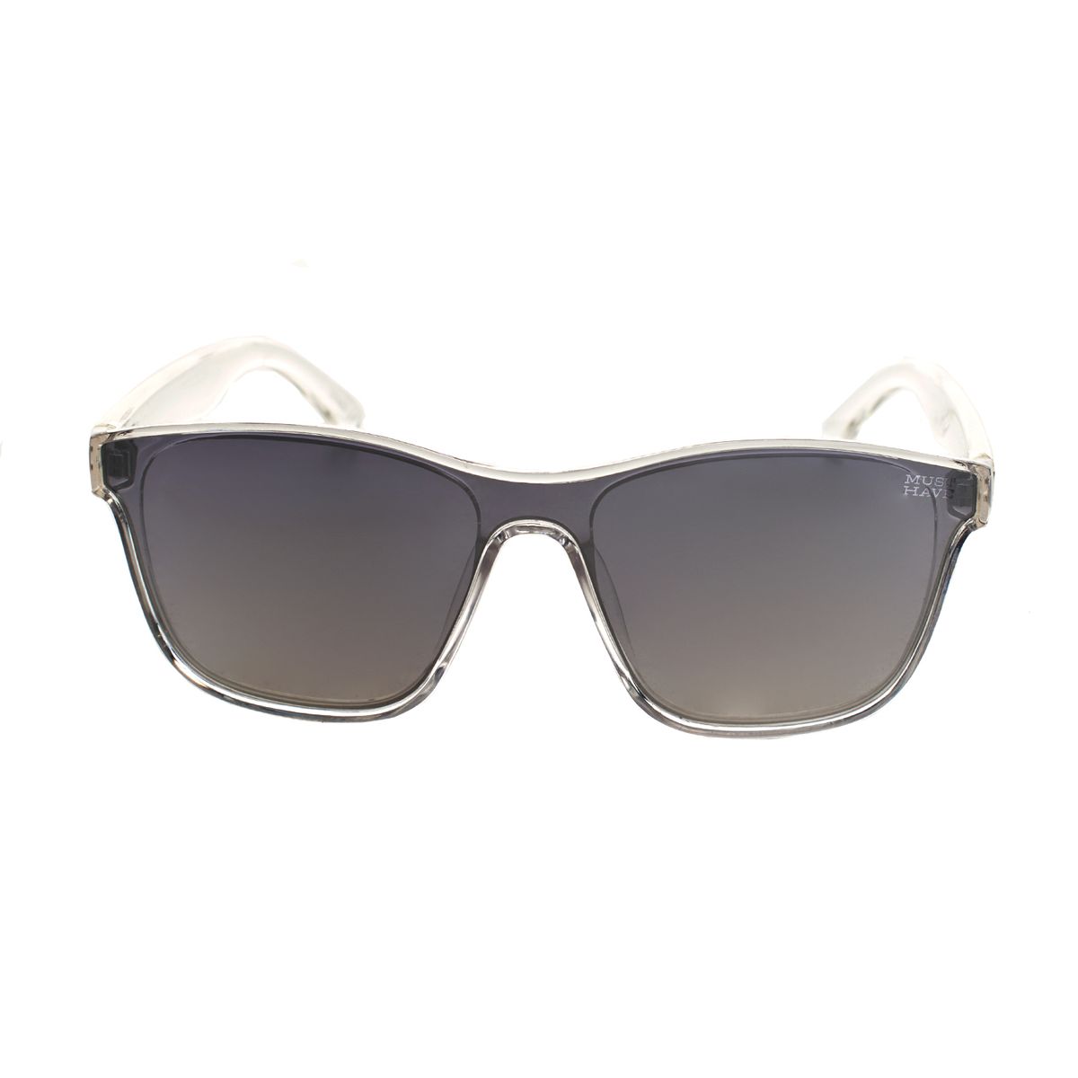 Quadratische Sonnenbrille mit klarem Rahmen