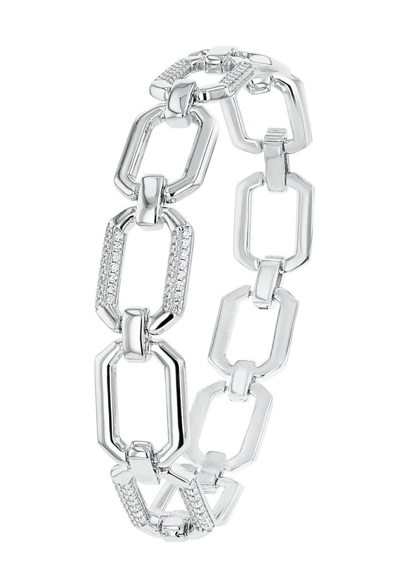 Elegantes Gliederketten-Armband mit Zirkonia-Besatz
