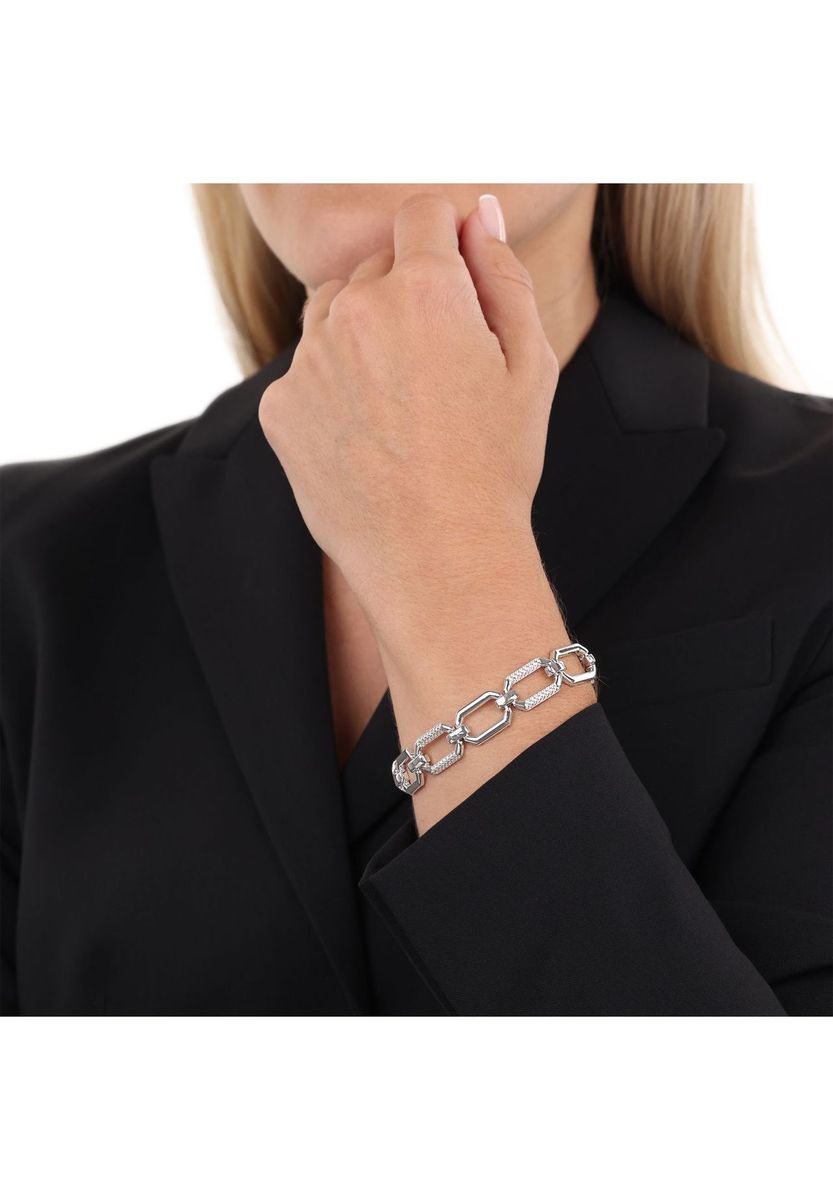 Elegantes Gliederketten-Armband mit Zirkonia-Besatz