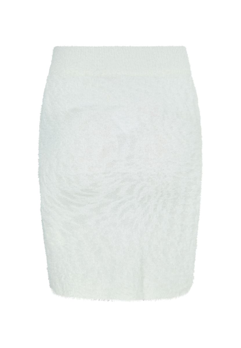 Flauschiger Strickrock mit Zebramuster