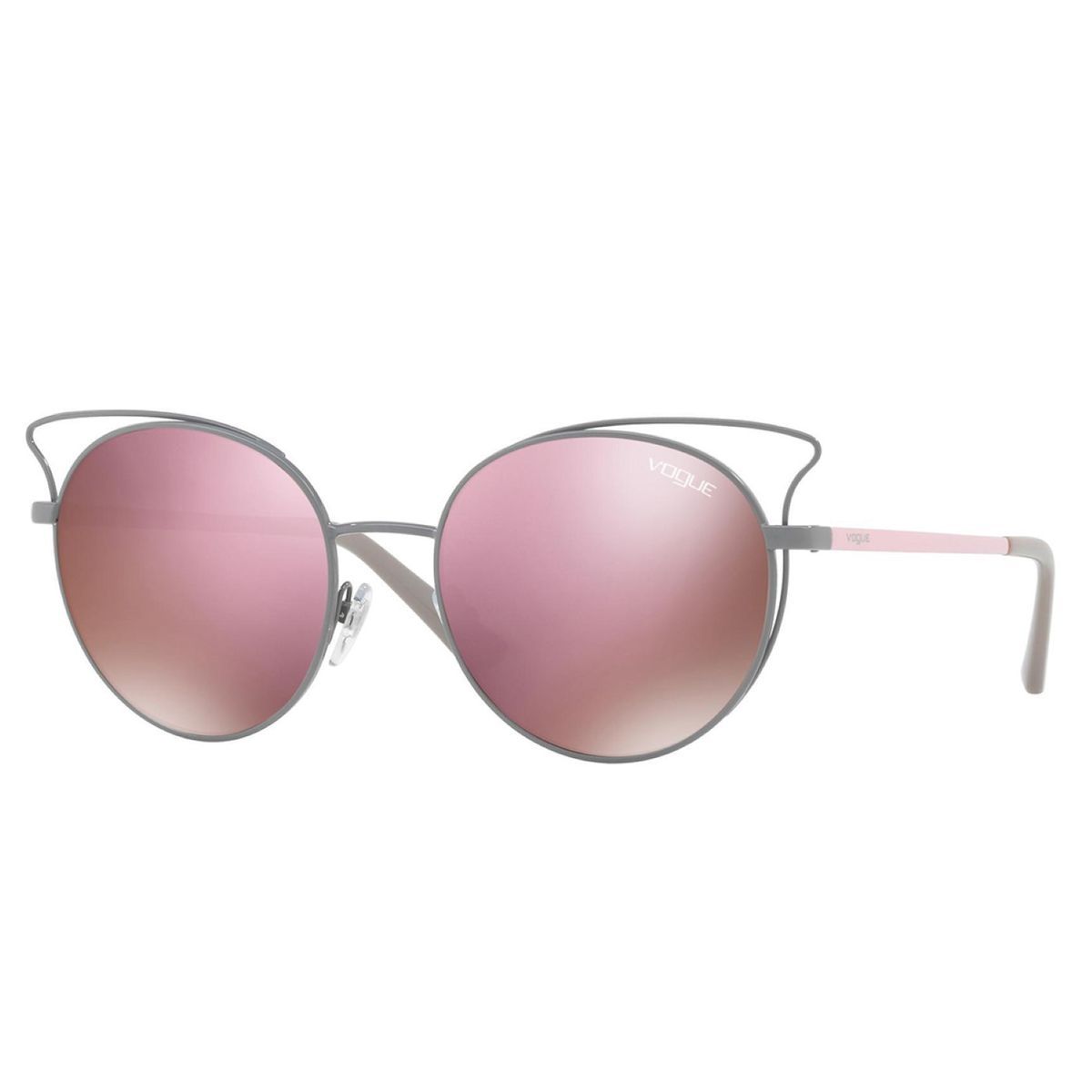 Runde Cat-Eye Sonnenbrille mit Drahtdetail