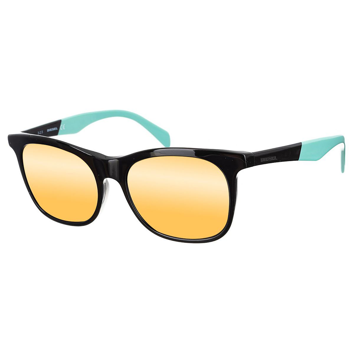 Rechteckige Acetat-Sonnenbrille mit Spiegelgläsern