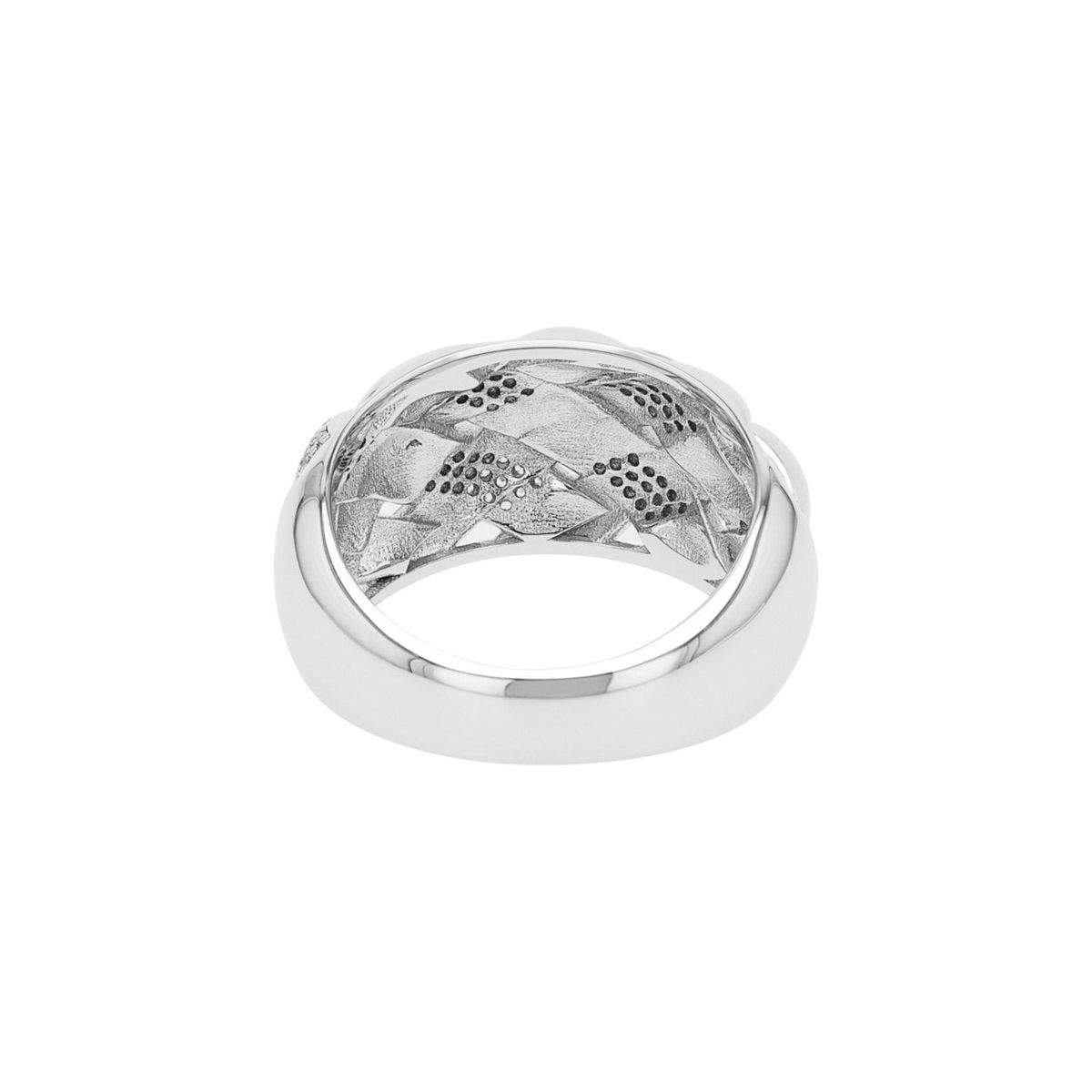 Geflochtener Silberring mit Zirkonia