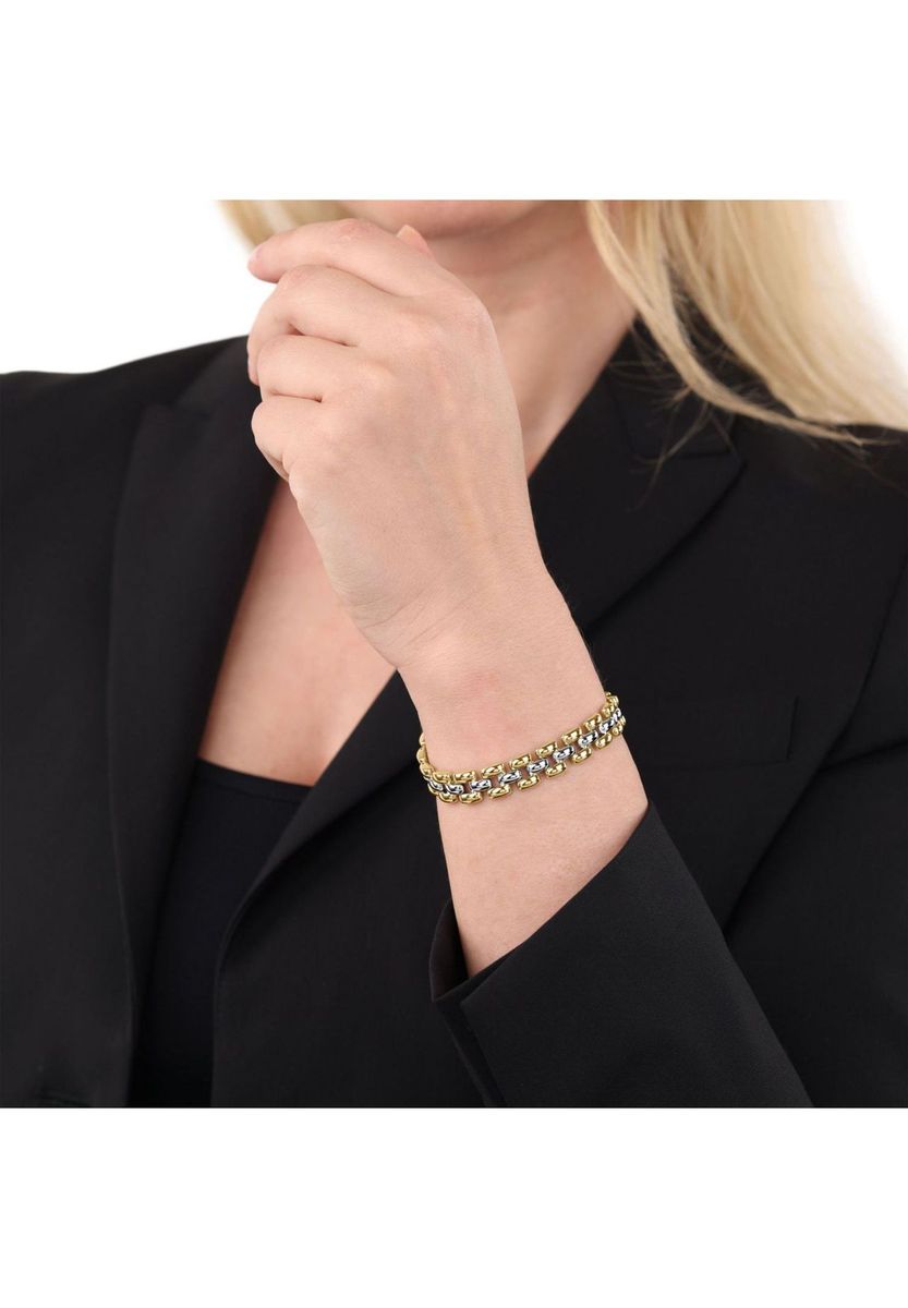 Zweifarbiges Gliederarmband mit Fantasiemuster