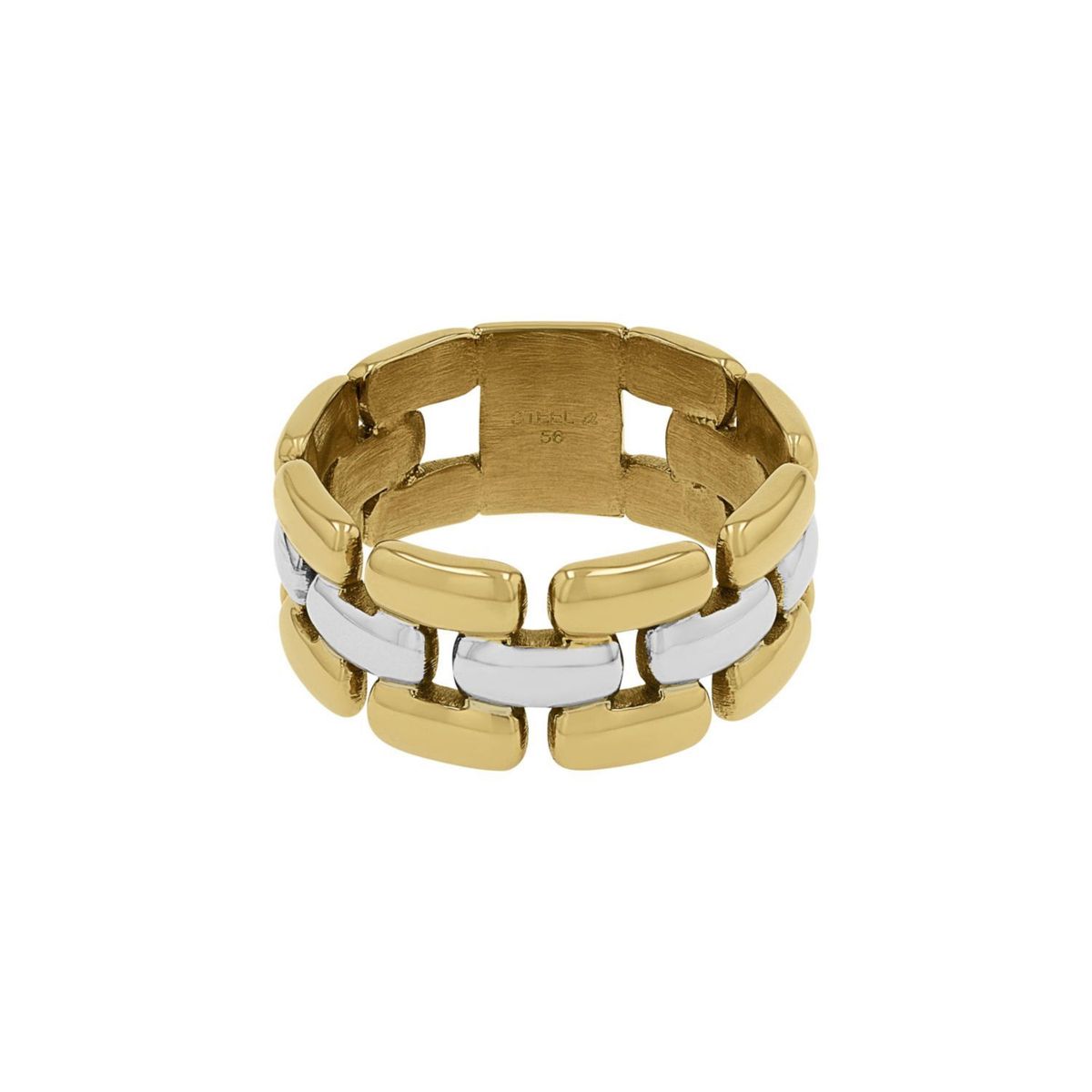 Bicolor Ring im Gliederketten Design