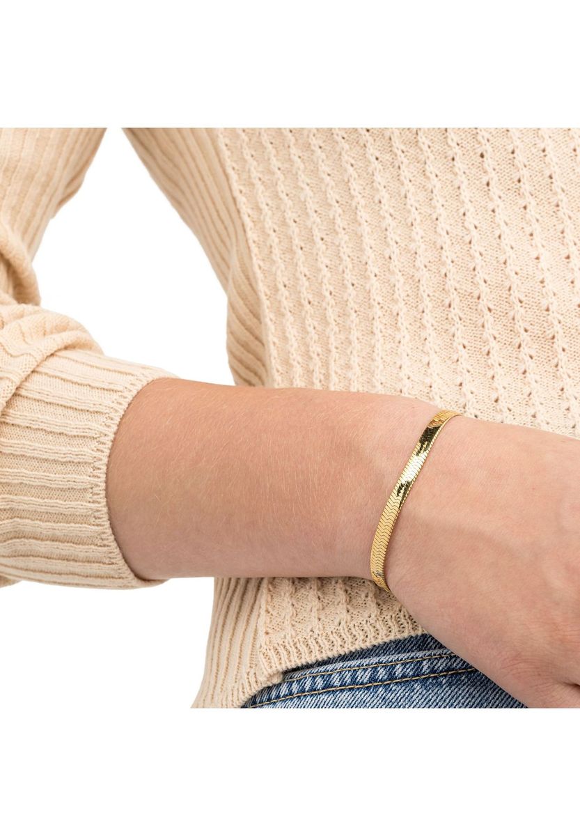 Minimalistisches Flaches Schlangenkette-Armband