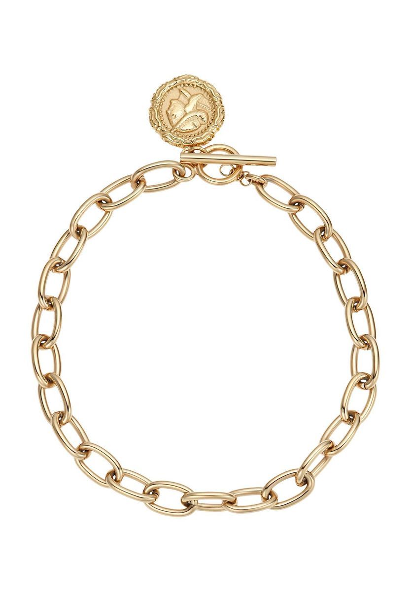 Gliederkettenarmband mit griechischem Münzanhänger