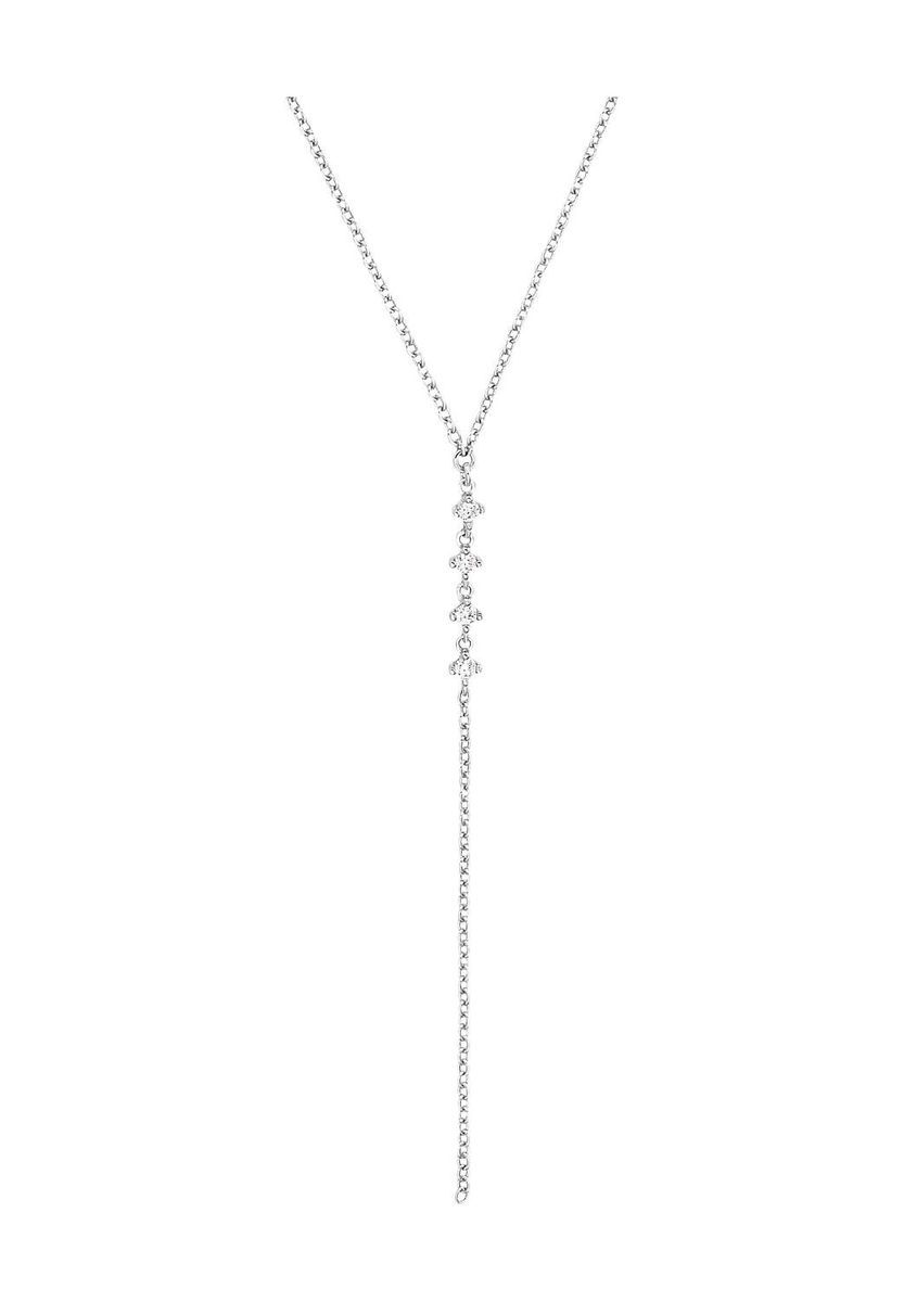 Elegante Silberne Zirkonia Y-Kette