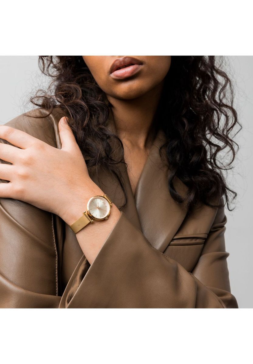 Elegante goldene Milanaise-Armbanduhr