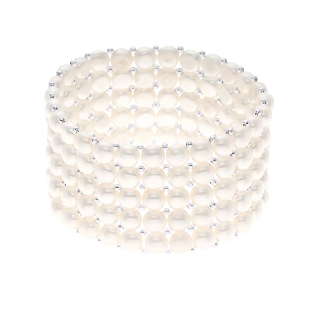 Mehrreihiges Süßwasserperlen-Armband