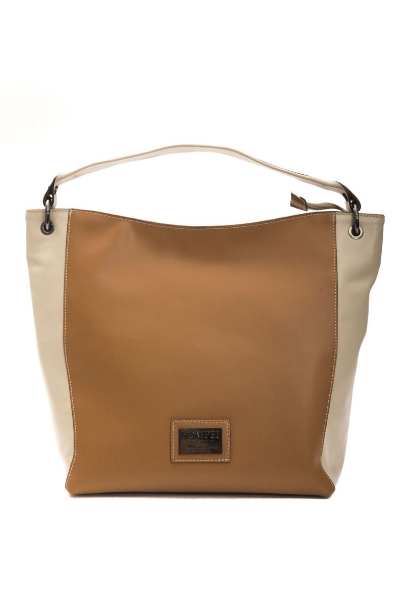 Zweifarbige Leder-Hobo-Tasche