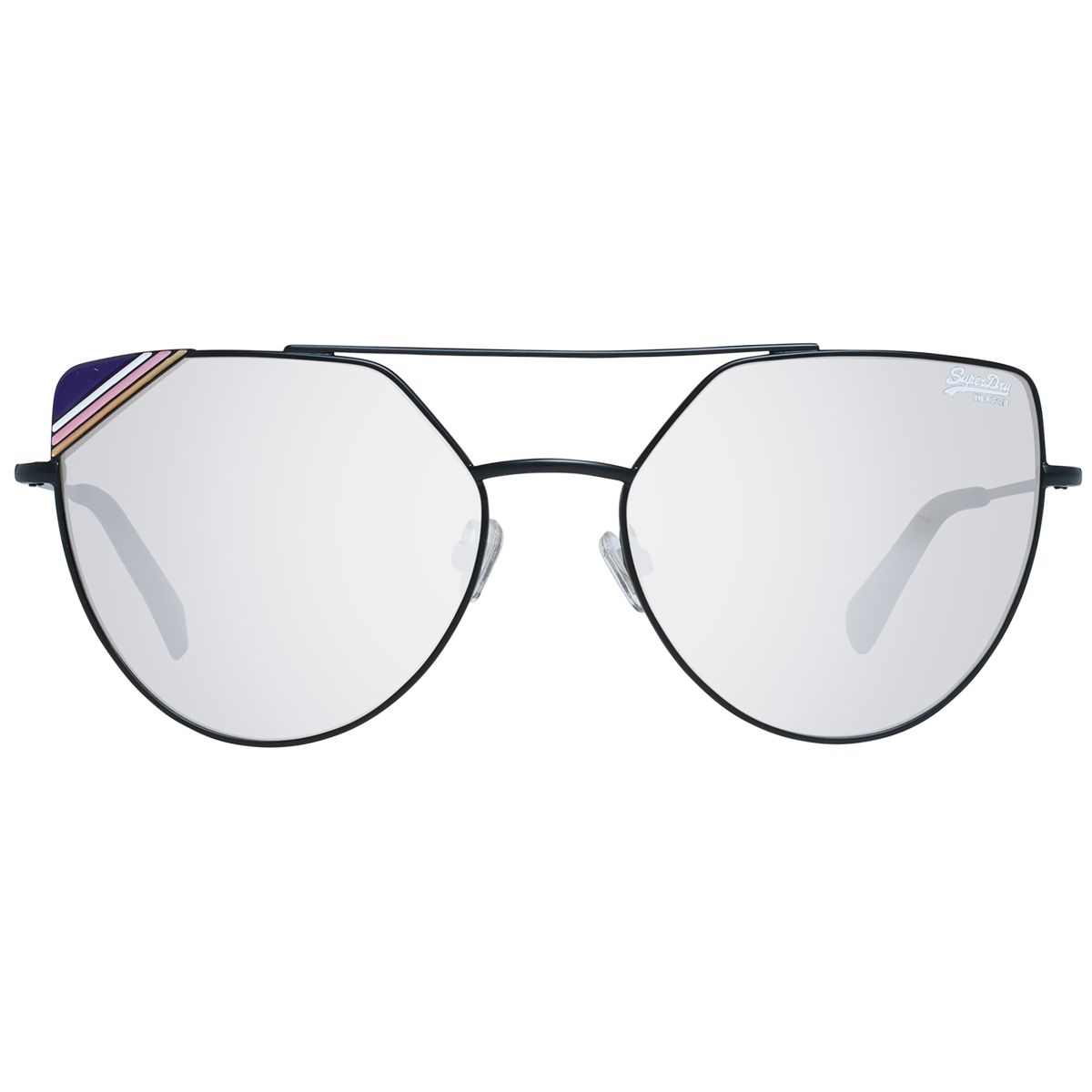 Geometrische Piloten-Sonnenbrille mit Doppelsteg