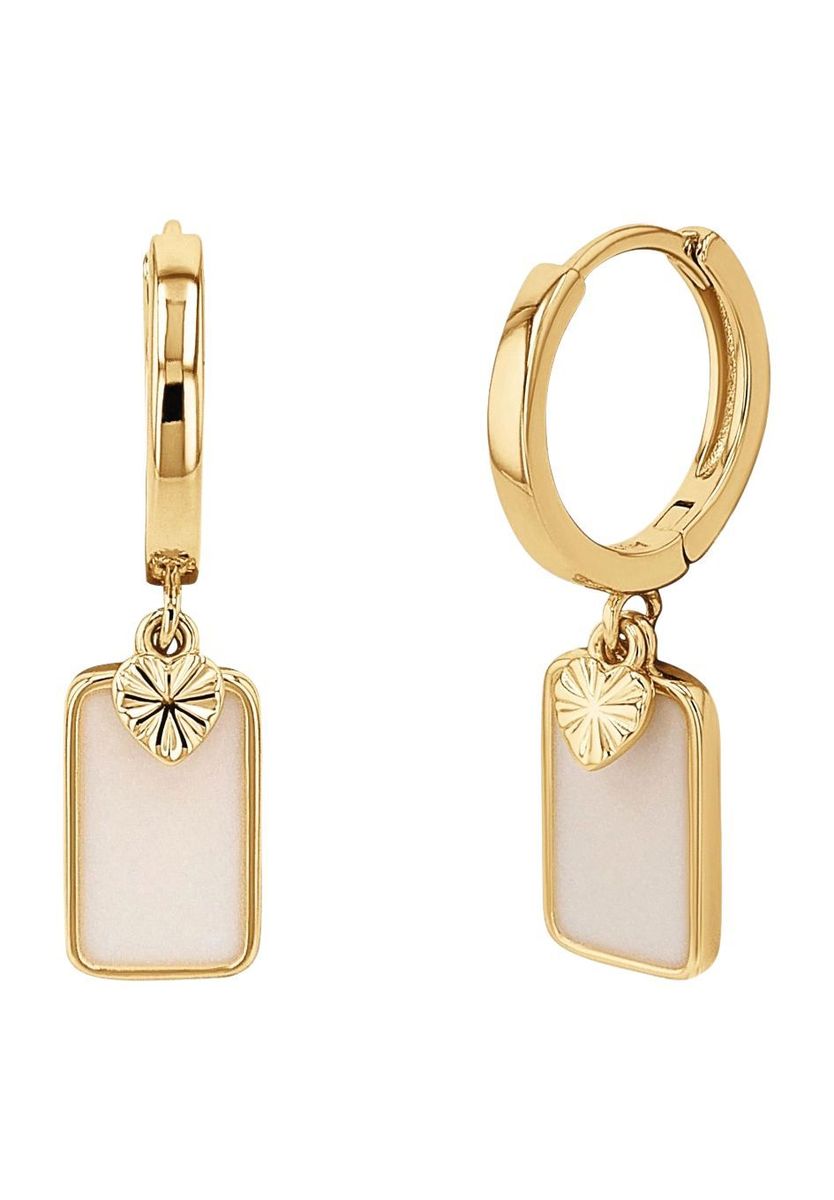 Charm-Creolen mit Herz und Emaille