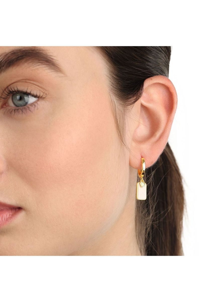 Charm-Creolen mit Herz und Emaille