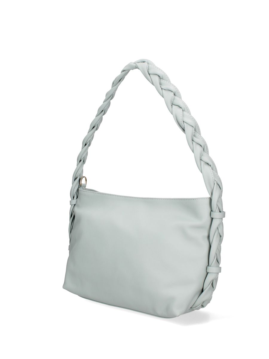 Lederschultertasche mit geflochtenem Riemen