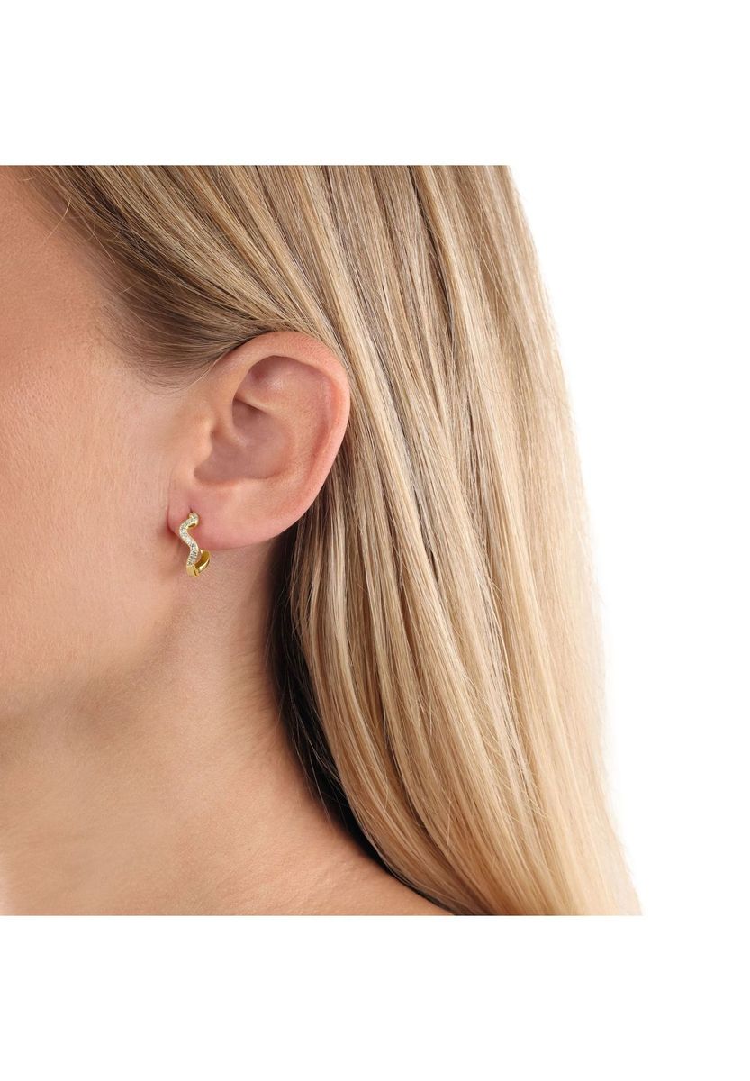 Gewellte Creolen mit Zirkonia