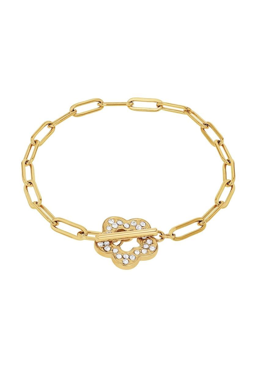 Gliederarmband mit Zirkonia-Blumenanhänger