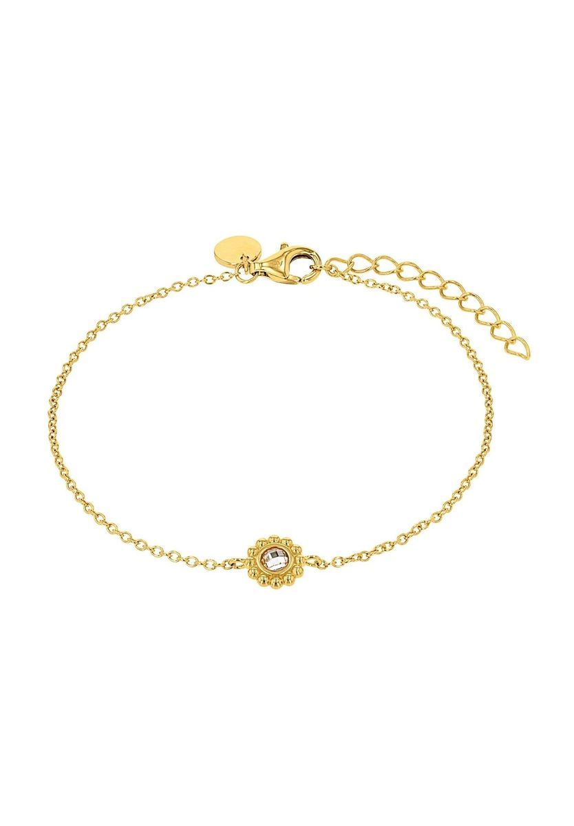 Filigranes Gliederketten-Armband mit Blumenanhänger