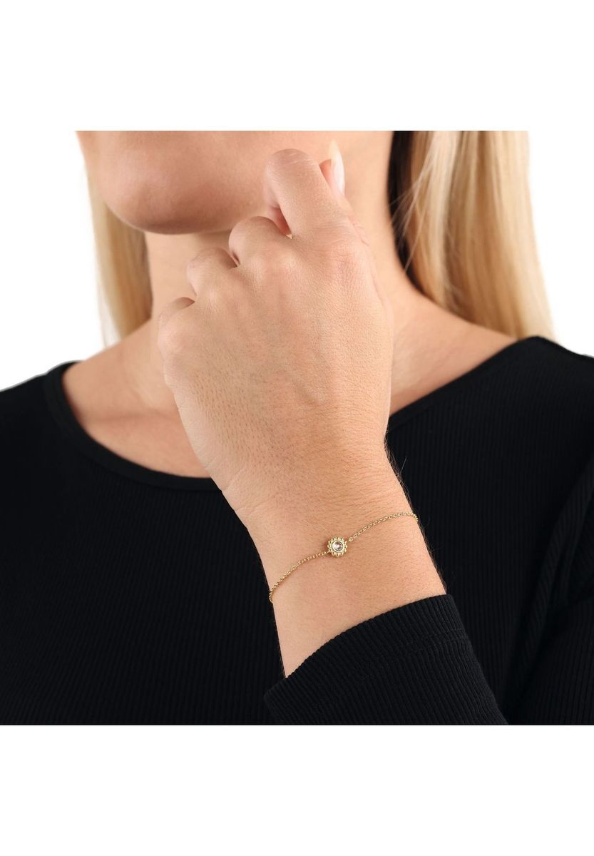 Filigranes Gliederketten-Armband mit Blumenanhänger