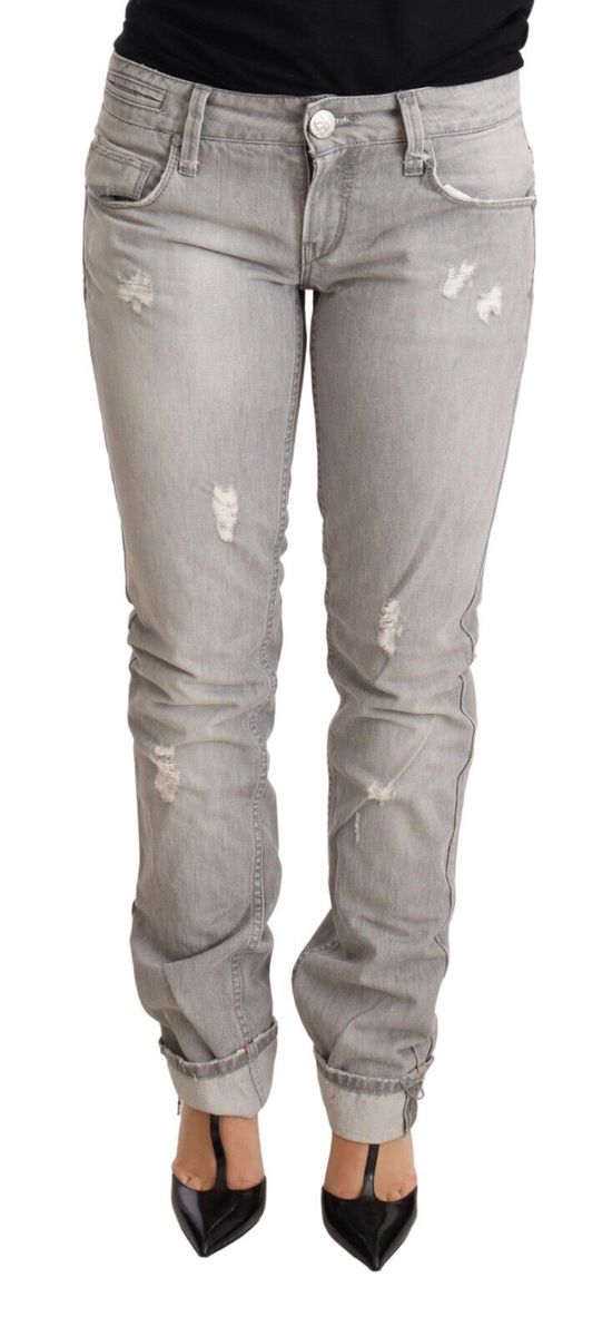 Zerrissene Slim Fit Denim Hose