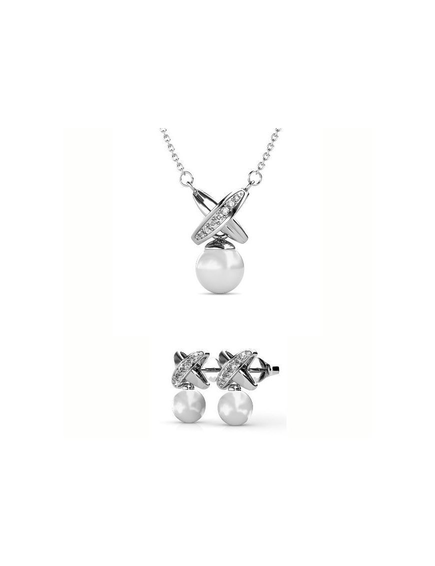 Schmuckset mit Perlen und Kristallen