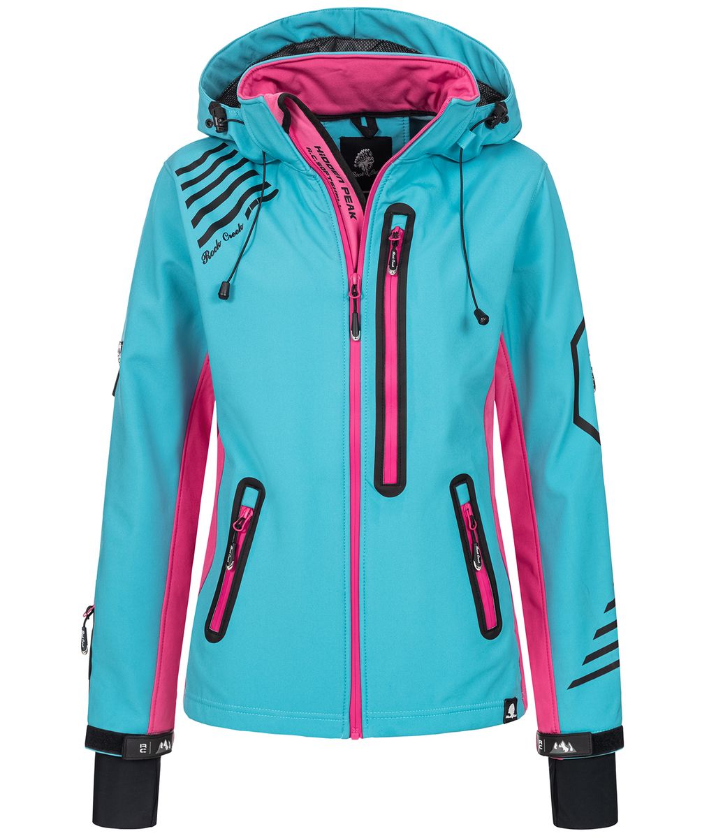 Sportliche Outdoor-Softshelljacke mit Kapuze