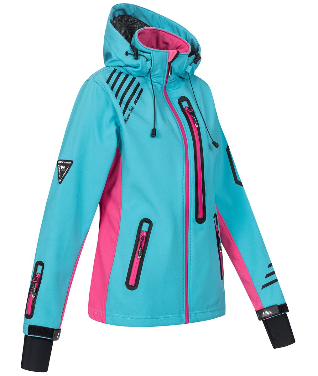 Sportliche Outdoor-Softshelljacke mit Kapuze