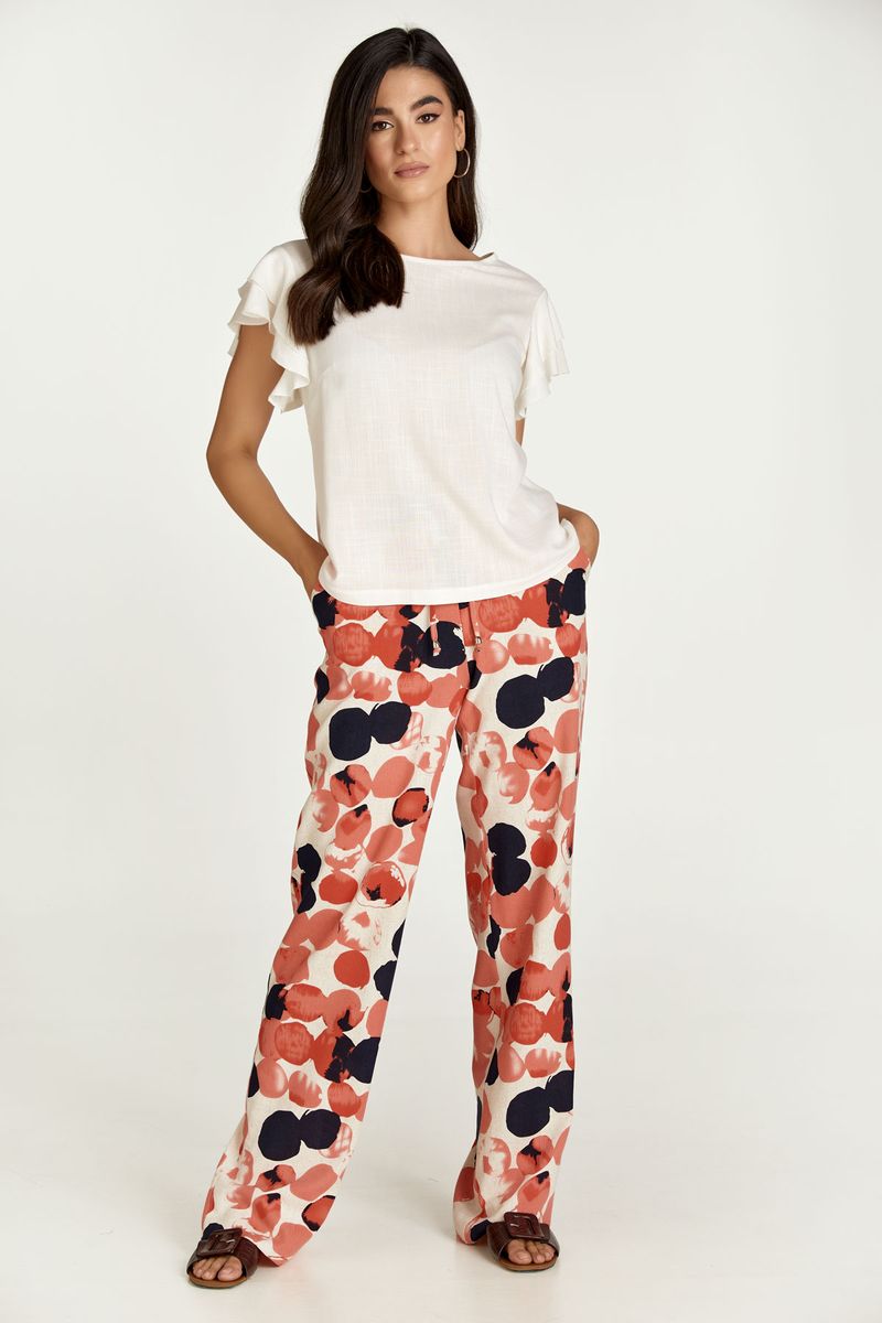 Weit geschnittene Hose mit Print