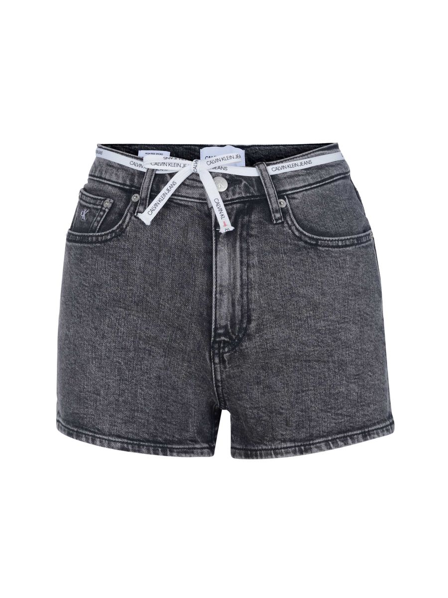 High-Rise Denim-Shorts in Acid-Wash