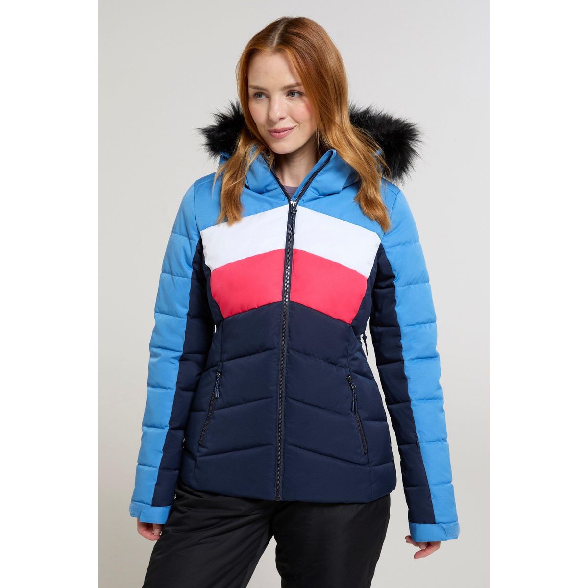 Gesteppter Parka im Color-Block-Design