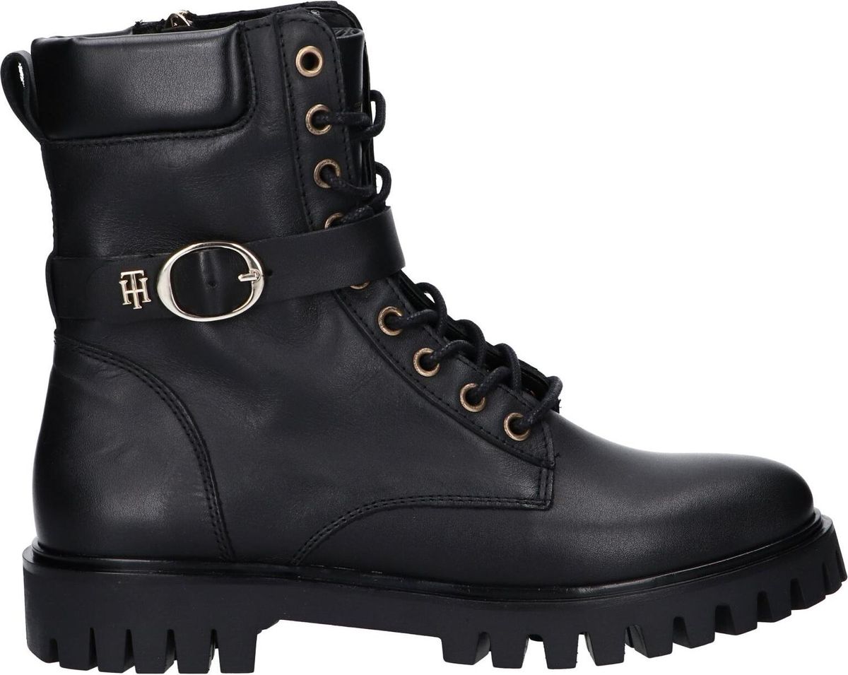 Schnürstiefel mit Schnalle und Reißverschluss