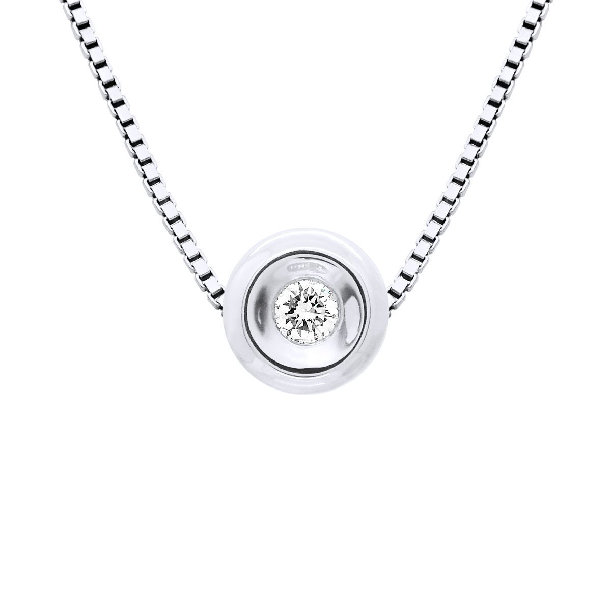 Halskette mit Diamant-Solitär-Anhänger