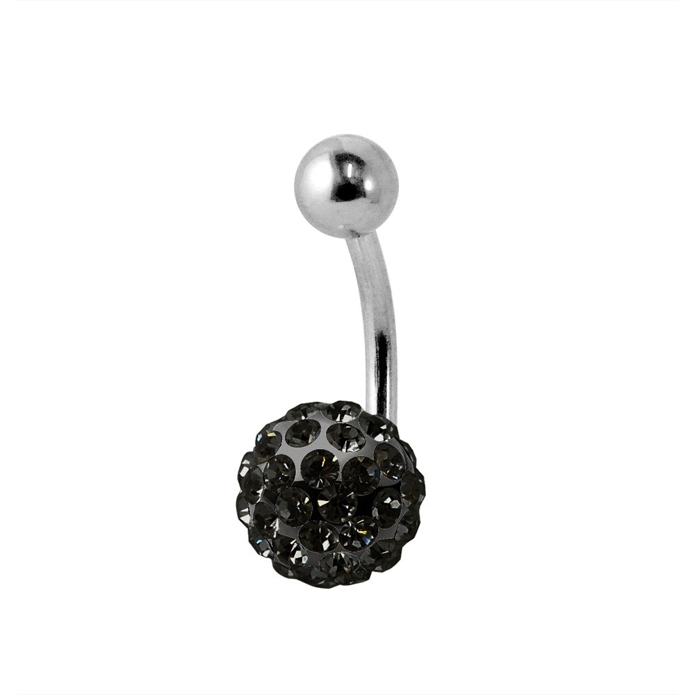Bauchnabelpiercing mit Kristall-Pavé-Kugel